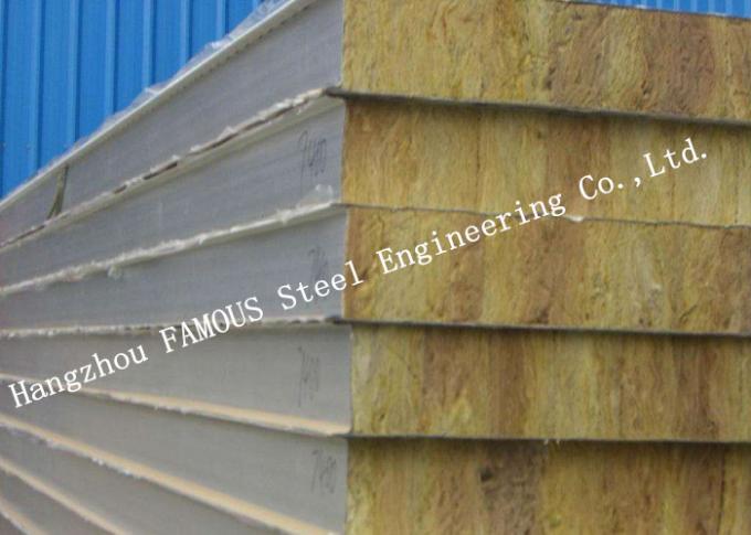 Recycled Usage Fire Resistant Rock Wool Sandwich Panels Easy Installation Roof Systems